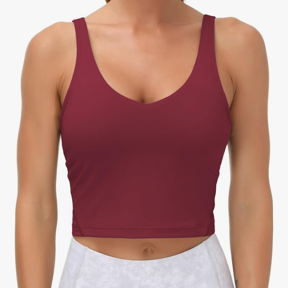 Amazon Women's Athletic Crop Top in Burgundy
